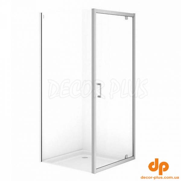 Душ штора BRASCO 90*90*190 квадратна,з поворотними.дверима,хром,прозоре