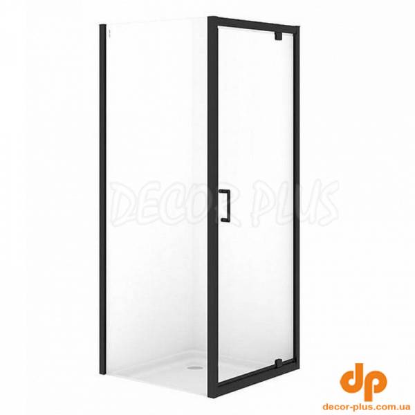 Душ штора BRASCO 80*80*190 квадратна,з поворотними.дверима,чорний,прозоре
