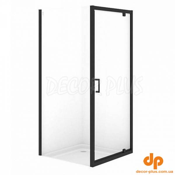 Душ штора BRASCO 90*90*190 квадратна,з поворотними.дверима,чорний,прозоре