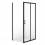 Душ штора BRASCO 100*80*190 прямок,розсув.дверима, чорний,прозоре