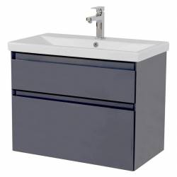 Шафка ЕЛІТ графіт глянець + раковина ELITE 80 см, консольна