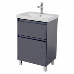 Шафка ЕЛІТ графіт глянець + раковина ELITE 60 см, напольна