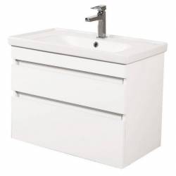 Шафка ВІНТАЖ 80+раковина FRAME 80, білий глянець, консольна