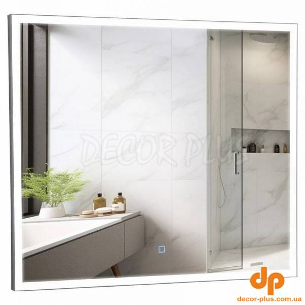 Дзеркало LUCE 80х70 sensor з підсвіткою, black