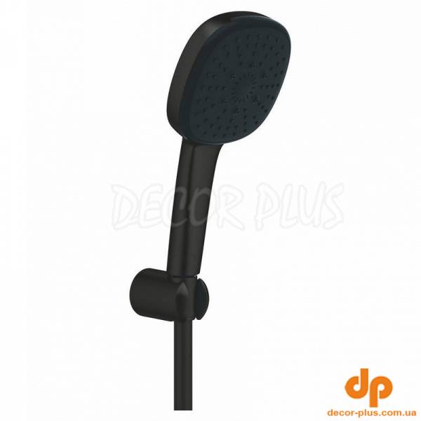 Набір ванна TEMPESTA CUBE 110 (лійка (3 пол) + шланг 1,5м+тримач), чорний матовий