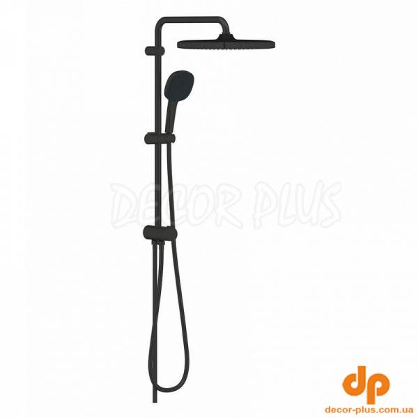 Душ система TEMPESTA CUBE 250, б/змішувача, чорний матовий