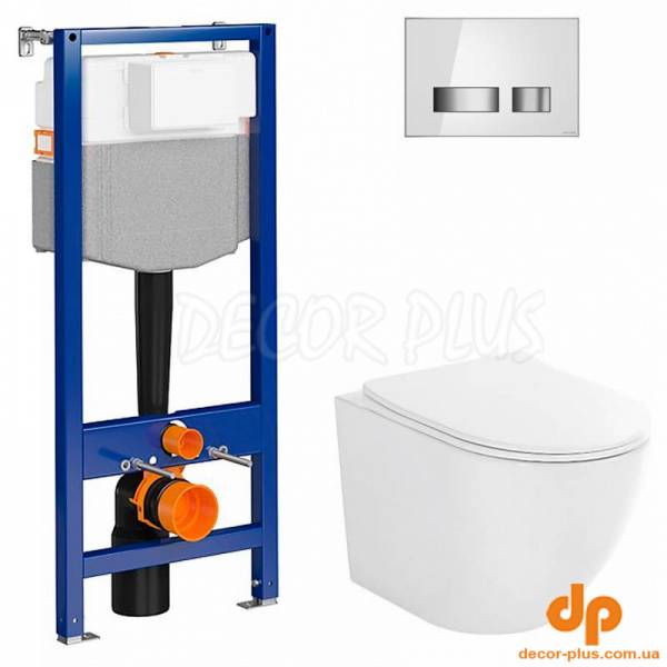 Набір SYSTEM 50 мех. чаша підвіс. унітаза DESSE VORTEX +сид. дюр пов.пад.легко з'ємне+кнопка MOVI біле скло