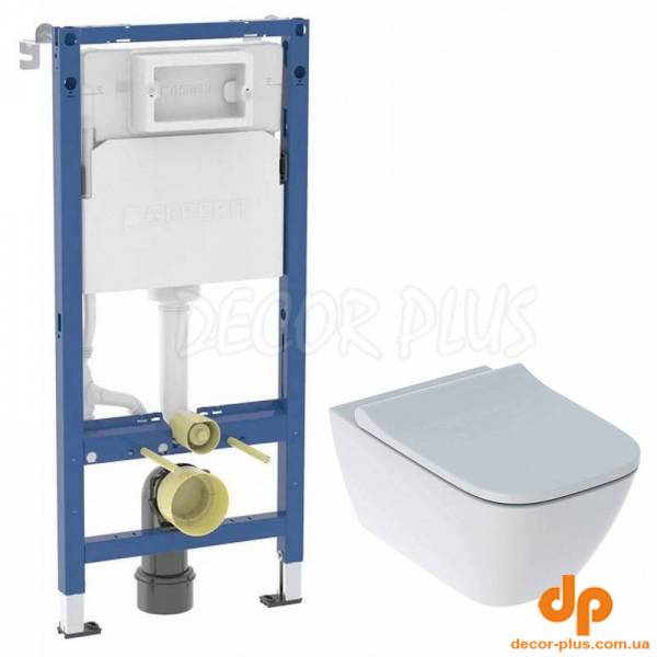 Ком-т (інстал.с-ма DUOFIX 2в1 458.103.00.2 +чаша SMYLE SQUARE Rimfree,прямок+ сидіння дюр.пов.пад,Click2Clean