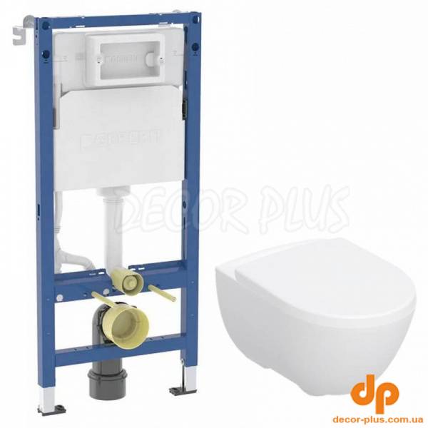 Ком-т (інстал. с-ма DUOFIX  2в1 458.103.00.2+ чаша MODO Rimfree,овальна+сидіння дюропласт,по