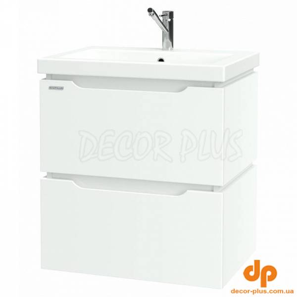 Шафка DOUBLE д/раковин 50см (COMO, SU, MODUO) 2 шухляди, білий глянець, підвісна, зібрана