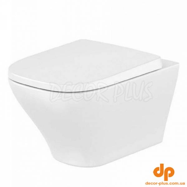 Чаша підвісного унітазу AIROS Vortex Rimless+сидіння повільне падіння