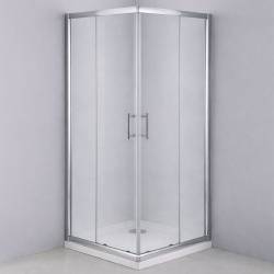 Душ кабіна MIDDLE-8002 прямокутна, 90х90 скло прозоре 5мм, профіль хром + піддон + сифон
