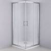 Душ кабіна MIDDLE-8002 прямокутна, 90х90 скло прозоре 5мм, профіль хром + піддон + сифон