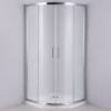 Душ кабіна MIDDLE-8001 напівкругла, 90х90 скло прозоре 5мм, профіль хром + піддон + сифон