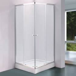Душ кабіна START-8126E прямокутна, 90х90 скло прозоре, профіль сатін + піддон + сифон