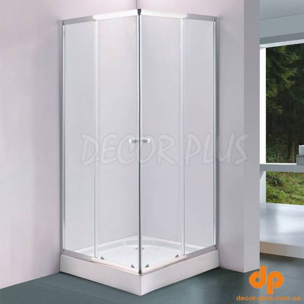 Душ кабіна START-8126E прямокутна, 90х90 скло прозоре, профіль сатін + піддон + сифон