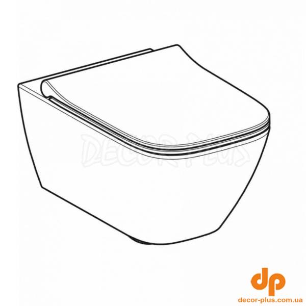 500.685.01.1 Smyle Square Комплект підвісного унітазу воронкоподібний, закрита форма, Rimfree, з сидінням із кришкою Sandwich: Б