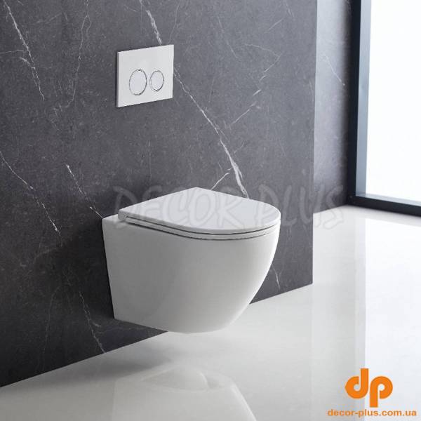 DFL0460111W Flow Унітаз підвісний 495*365*365mm з кришкою soft-close, Vortex Flush, білий глянець (1 сорт)