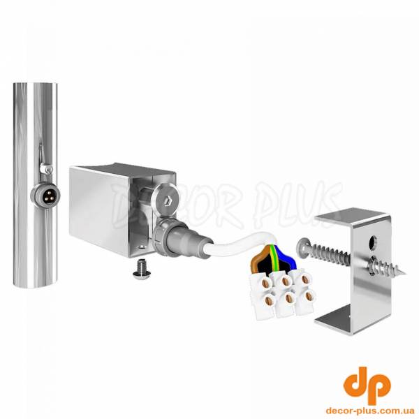 3.0.0900.0.S Комплект прихованого підключення мереж.дроту для круглого стояка, сатин (може бути без мереж.дроту) (1 сорт)