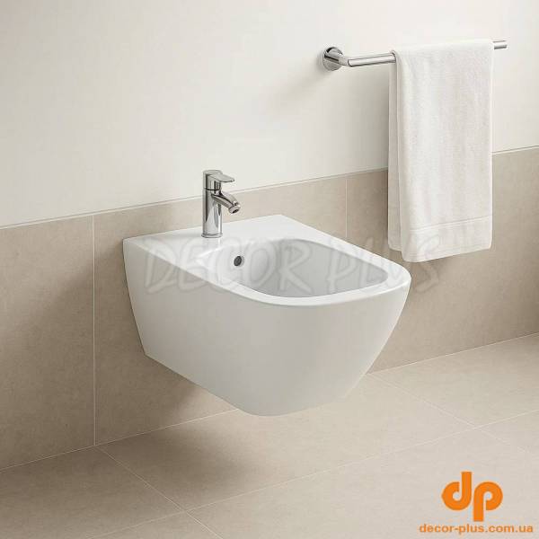 500.209.01.1 Smyle Square Біде підвісне закритої форми, з переливом, колір білий глянець (1 сорт)