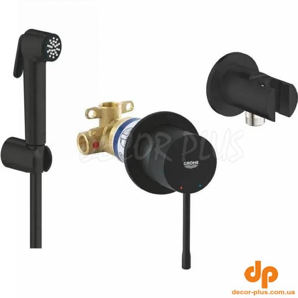 UA111197243 Essence Комплект прихованого монтажу гігієнічного душу, чорний матовий (3пак) (1 сорт)