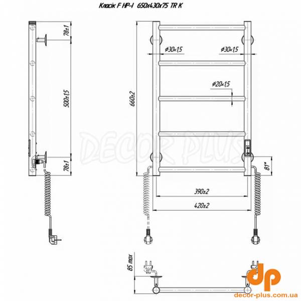 2.3.0700.10.Р Рушникосушка ел. Класік F НР-I 650х430/75 TR K (1 сорт)