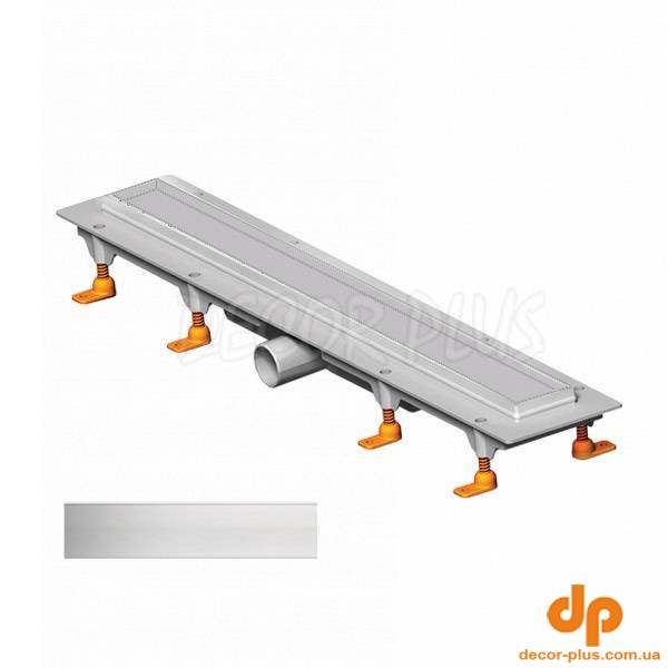 CH 650 KN 1 Душовий канал 650мм з матовою решіткою під плитку з кромкою із нержавіючої сталі (1 сорт)