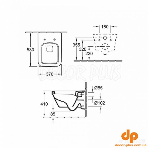 5685HR01 OMNIA ARCHITECTURA Унітаз підвісний DirectFlush + 9M58S101 Кришка (1 сорт)