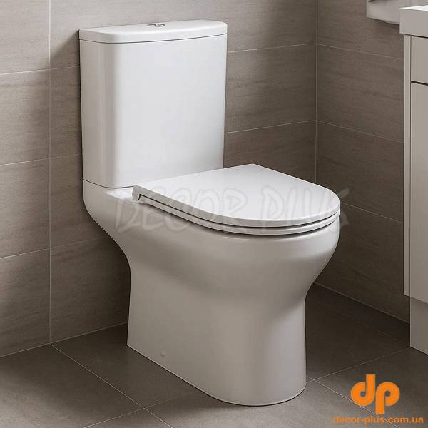 5810020 Life Компакт з кришкою soft-close безобідковий, Vortex Flush,  білий (1 сорт)