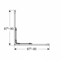 560.122.00.2 GEO Душова кабіна, квадратна, 90*90см, h190см, cкло прозоре, проф. сріблястий (1 сорт)