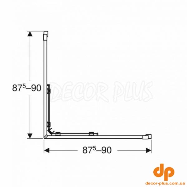 560.122.00.2 GEO Душова кабіна, квадратна, 90*90см, h190см, cкло прозоре, проф. сріблястий (1 сорт)