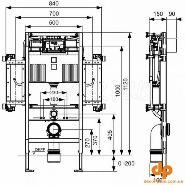 9300381 TECEprofil Модуль для підвісного унітазу, для людей з обмеженими фізичними можливостями, бачок Uni, (1 сорт)