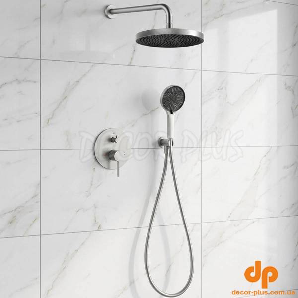 D117125001111BN Flow Душова система прихованого монтажу, на 2 споживачі, без термостату, brushed nickel (1 сорт)