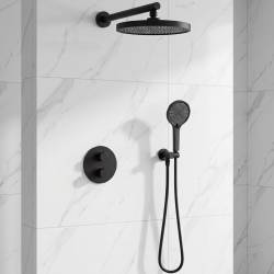 D117125011111MB Flow Душова система прихованого монтажу для душу, на 2 споживачі, з термостатом, чорний матовий (1 сорт)