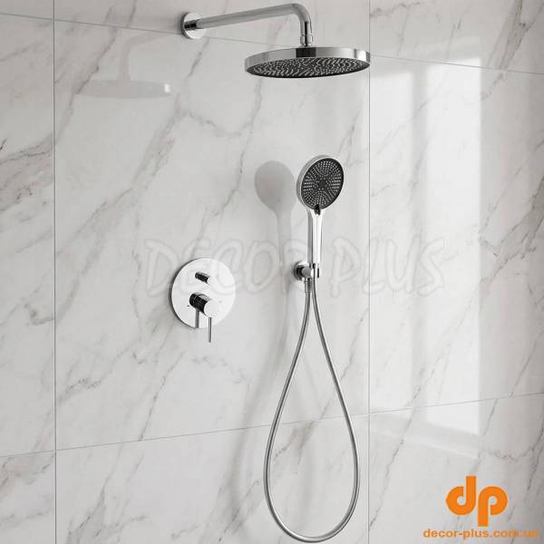 D117125001111C Flow Душова система прихованого монтажу, на 2 споживачі, без термостату, хром (1 сорт)