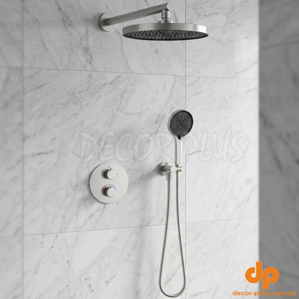 D117125011111BN Flow Душова система прихованого монтажу для душу, на 2 споживачі, з термостатом, brushed nickel (1 сорт)