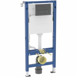 458.135.14.2 Duofix Комплект (3в1) інсталяції д/унітазу з кріпленням та клавішою Delta50 чорний мат (1 сорт)