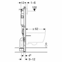 Інсталяційна с-ма DUOFIX д/унітазу 2 в 1 ( 458.103.00.2) + кнопка DELTA50 чорна матова