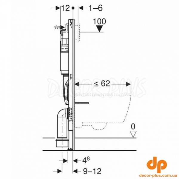 Інсталяційна с-ма DUOFIX д/унітазу 2 в 1 ( 458.103.00.2) + кнопка DELTA50 чорна матова