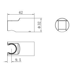 D113100000050BN Flow Душовий тримач, brushed nickel (1 сорт)