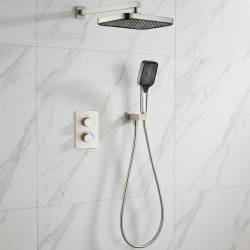 D117125011221BN Flow Душова система прихованого монтажу для душу, на 2 споживачі, з термостатом, brushed nicke (1 сорт)