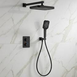D117125011221BM Flow Душова система прихованого монтажу для душу, на 2 споживачі, з термостатом, чорний матовий (1 сорт)