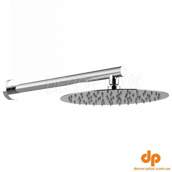 D113000000110C Flow Верхня душова лійка d250 мм з кронштейном, хром (1 сорт)
