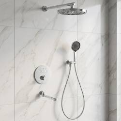 D117134011211C Flow Душова система прихованого монтажу для ванни/душу, на 3 споживачі, з термостатом, з виливом, хром (1 сорт)