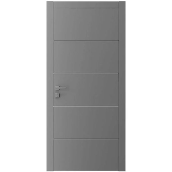 Двері міжкімнатні Ваші Двері AL 2 з фрезеруванням RAL 7004