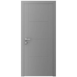 Двері міжкімнатні Ваші Двері AL 4 з фрезеруванням RAL 7004