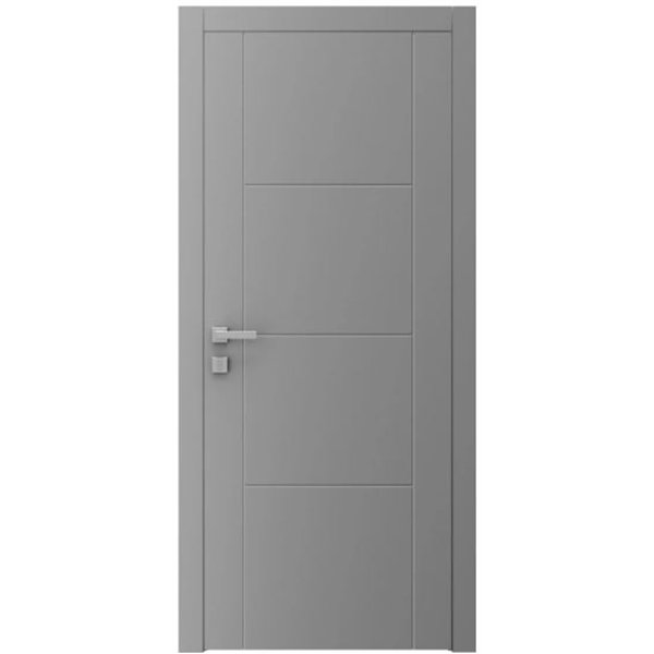 Двері міжкімнатні Ваші Двері AL 4 з фрезеруванням RAL 7004