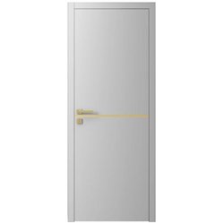 Двері міжкімнатні Ваші Двері Charm 1 RAL 7047 золотий молдинг