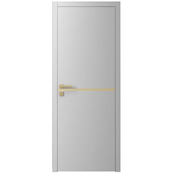 Двері міжкімнатні Ваші Двері Charm 1 RAL 7047 золотий молдинг
