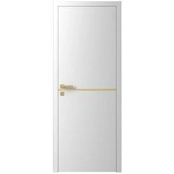 Двері міжкімнатні Ваші Двері Charm 1 БІЛИЙ золотий молдинг